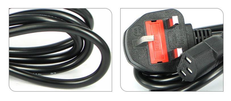 3-Pin UK 13A Fused AC Switching Power Supply Adapter Power Cord Cable